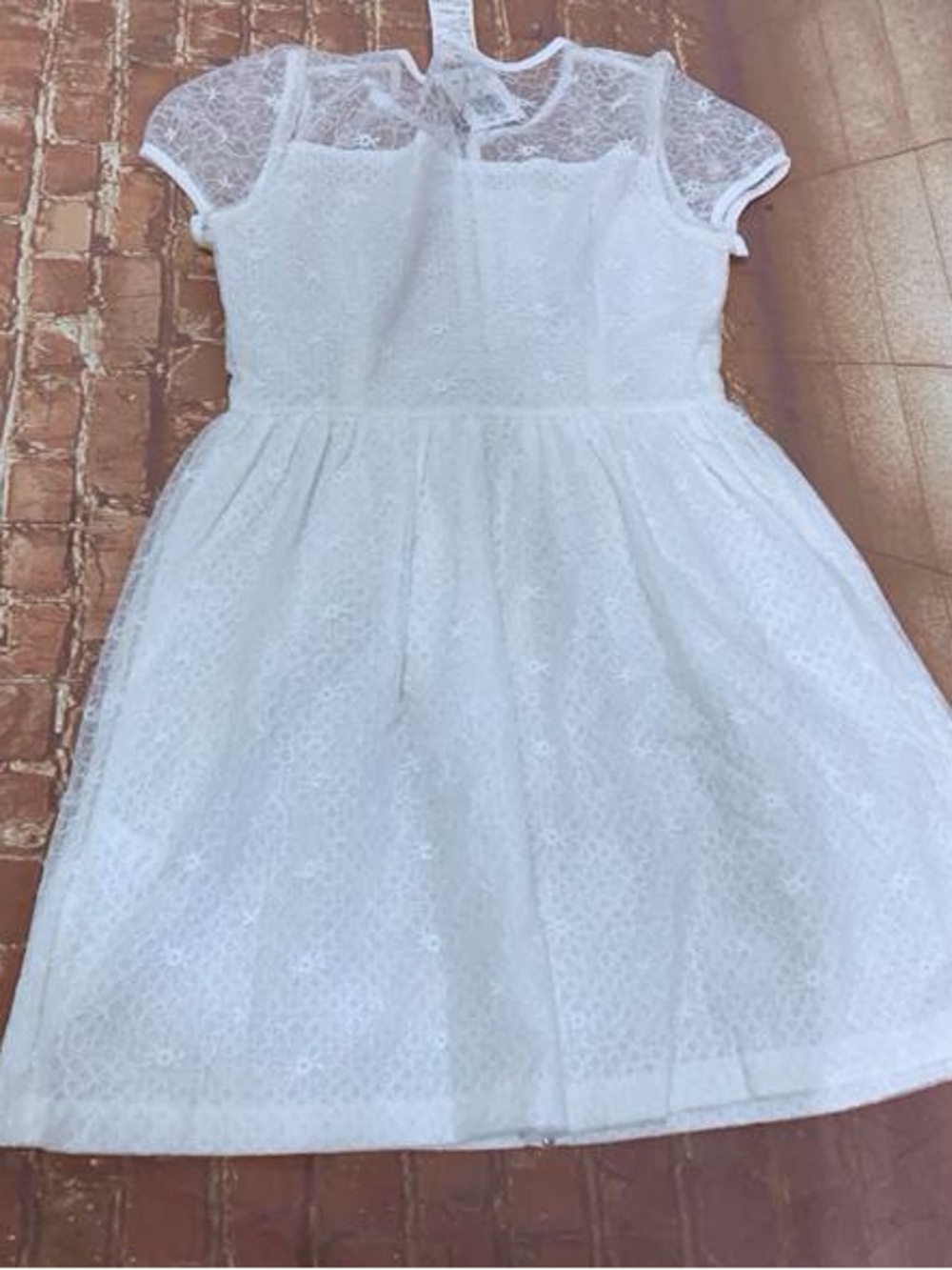 Girls' White Lace Party Dress